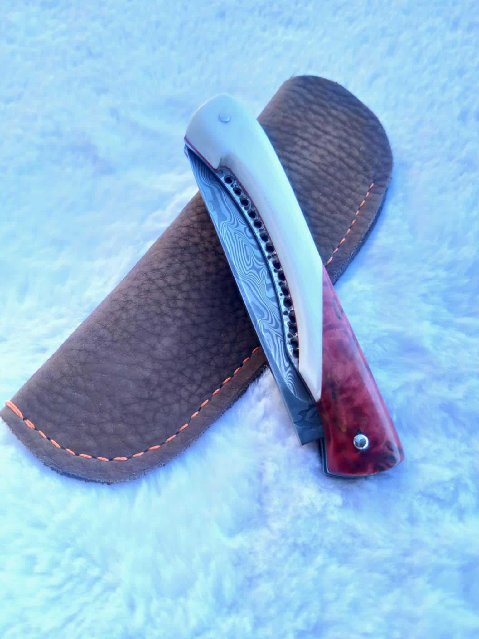 Couteau Pliant prestige en Damas - Artisanat du Tarn – Image 4