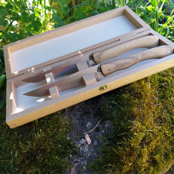 Coffret duo couteaux de table en buis